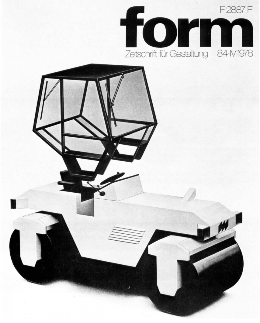 Titelseite "Form", BRD, Produktgestaltung, voest-alpine, Straßenwalze 1977/78